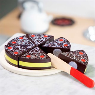 Cutting cake - chocolate